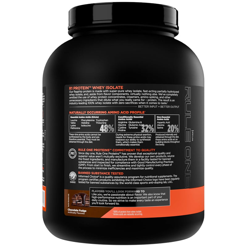 Rule 1 R1 Protein Whey Isolate (Chocolate Fudge) 2.27kg 71 Servings
