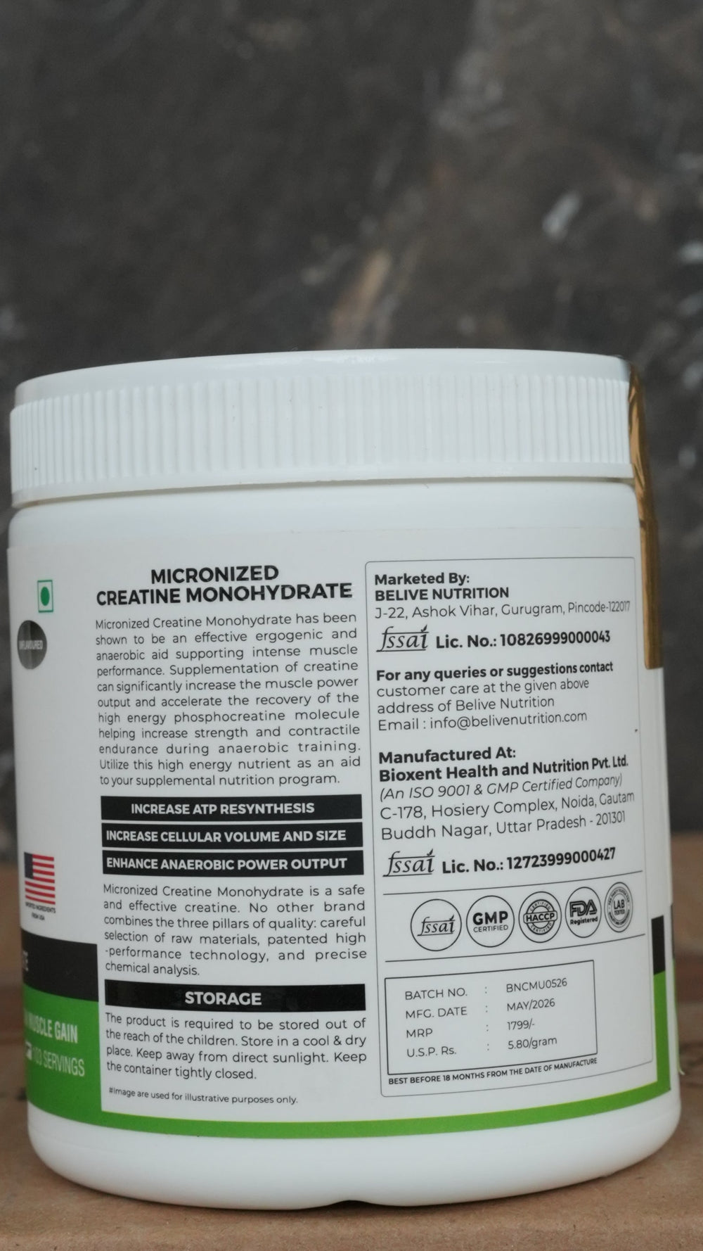Belive Pure Micronized Creatine Monohydrate