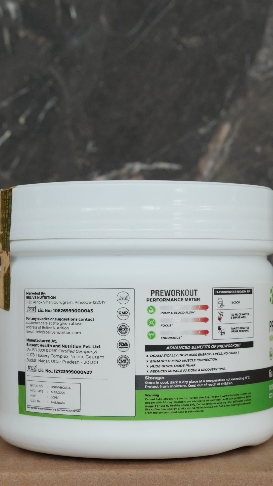 Belive Preworkout High Focus & Intensity