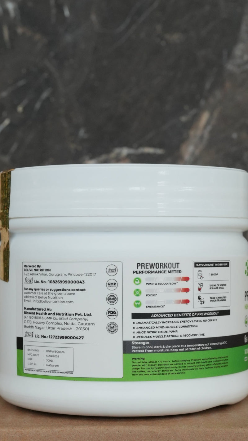 Belive Preworkout High Focus & Intensity