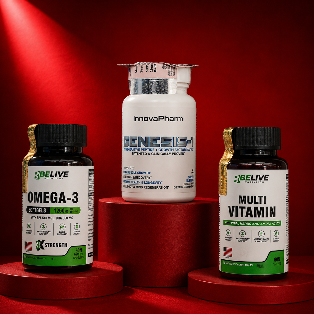 Natural Bodybuilding Peptides | Genesis-1 + Omega-3 + Multivitamin
