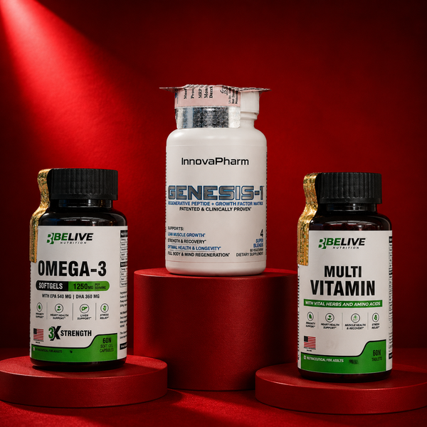 Natural Bodybuilding Peptides | Genesis-1 + Omega-3 + Multivitamin