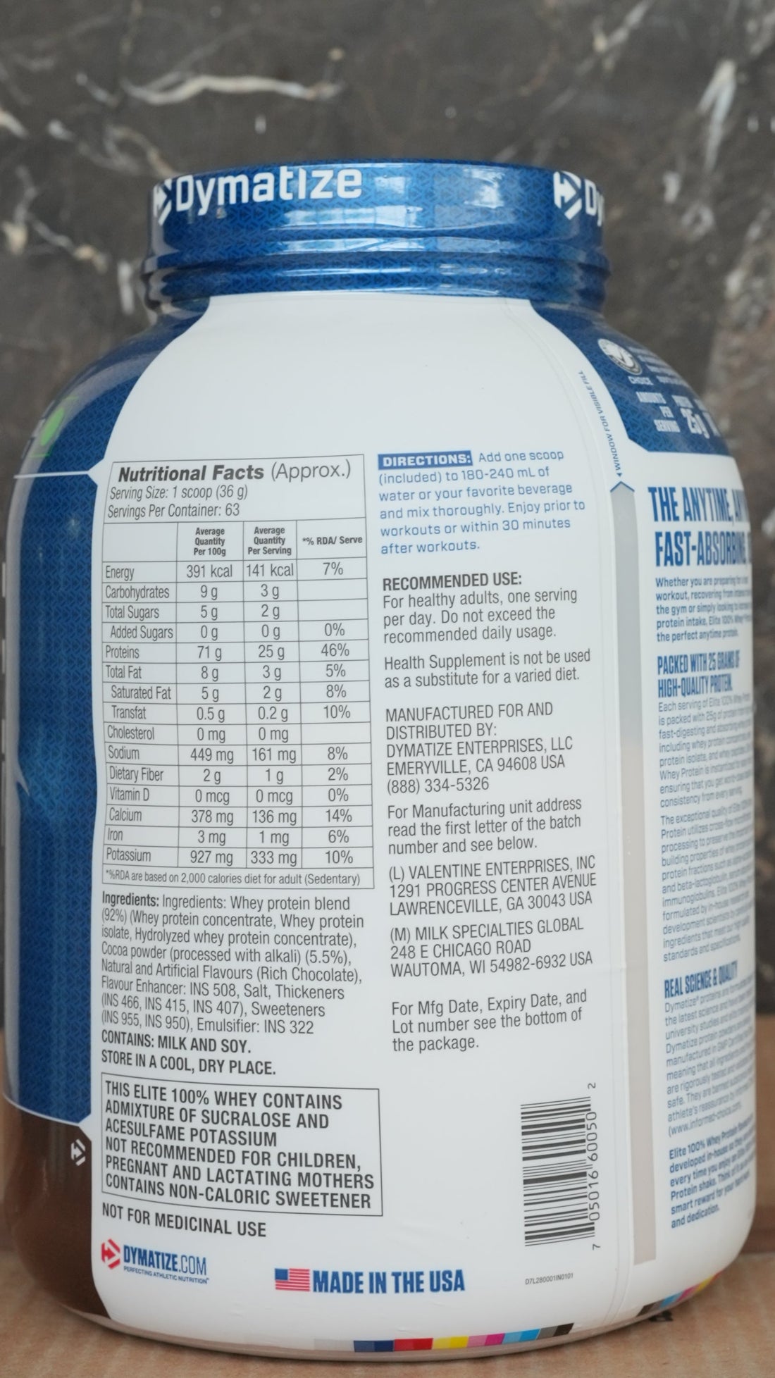 Dymatize Elite 100% Whey (Made in USA)