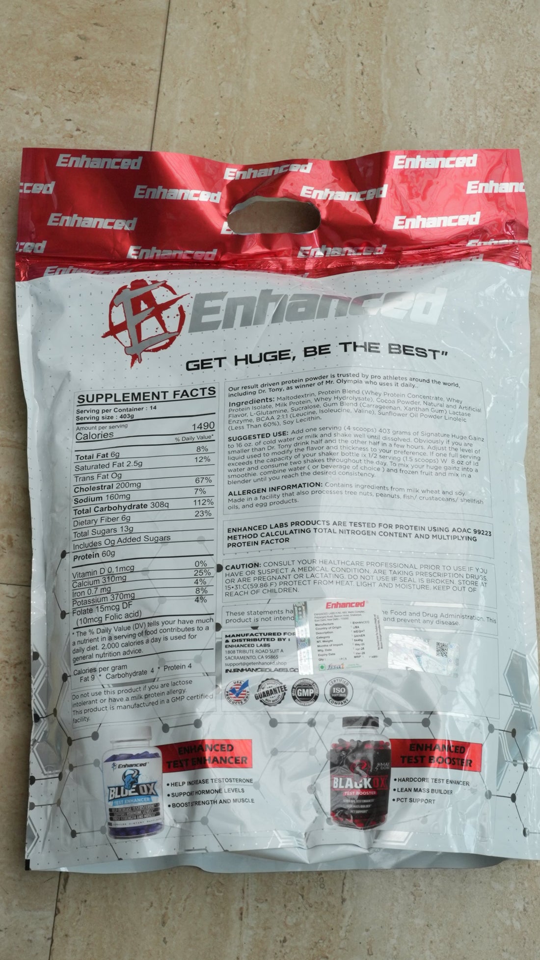 Enhanced Labz Huge Gainz 5 KG Mass Gainer