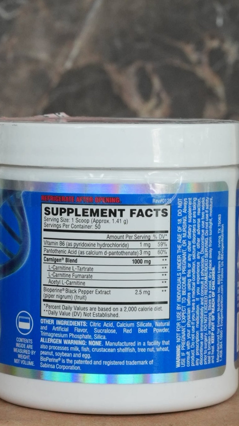 Evogen Carnigen Premium Carnitine Powder for Fat Loss