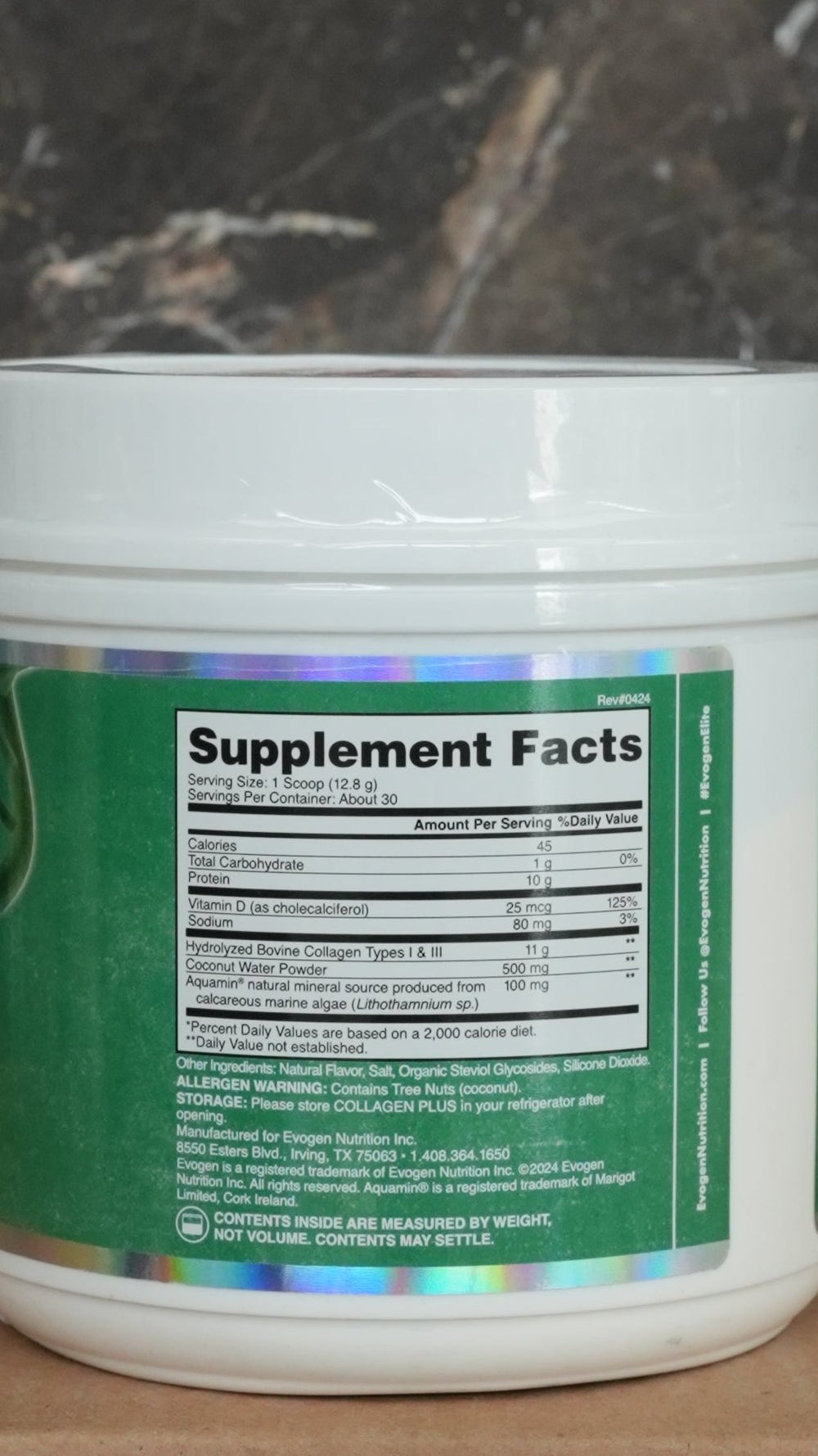 Evogen Collagen plus Hydration Peptides Advanced Tech Formulation