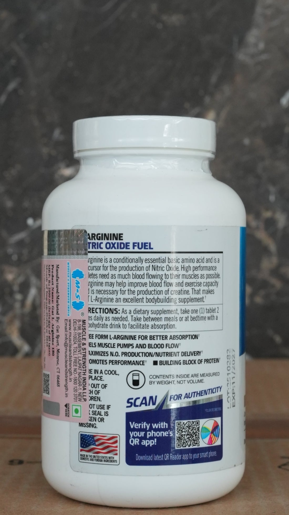 GAT L-Arginine 180 Tablets