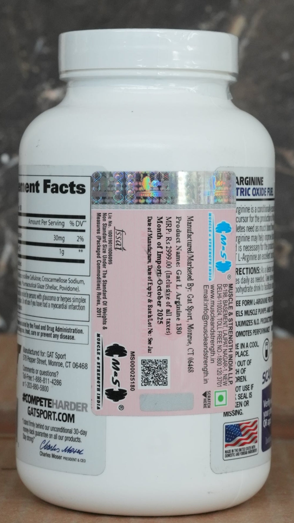 GAT L-Arginine 180 Tablets