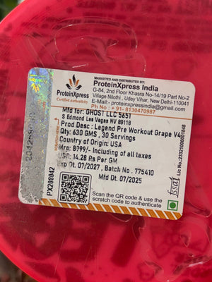 Ghost Legend Preworkout (Imported)
