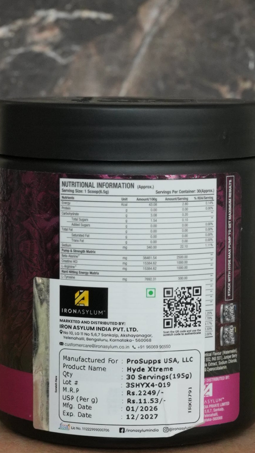 Hyde XTREME Hard Hitting Preworkout