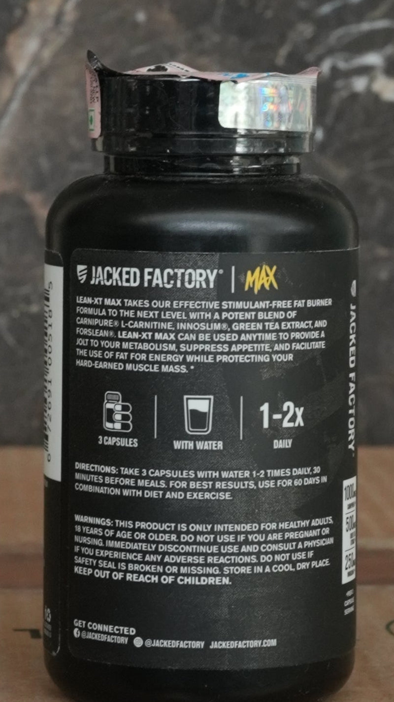 Jacked Factory Lean XT Max Advanced Stim Free Fat Burner