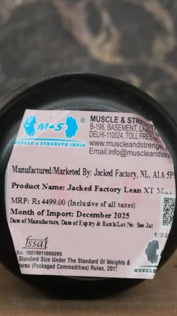 Jacked Factory Lean XT Max Advanced Stim Free Fat Burner