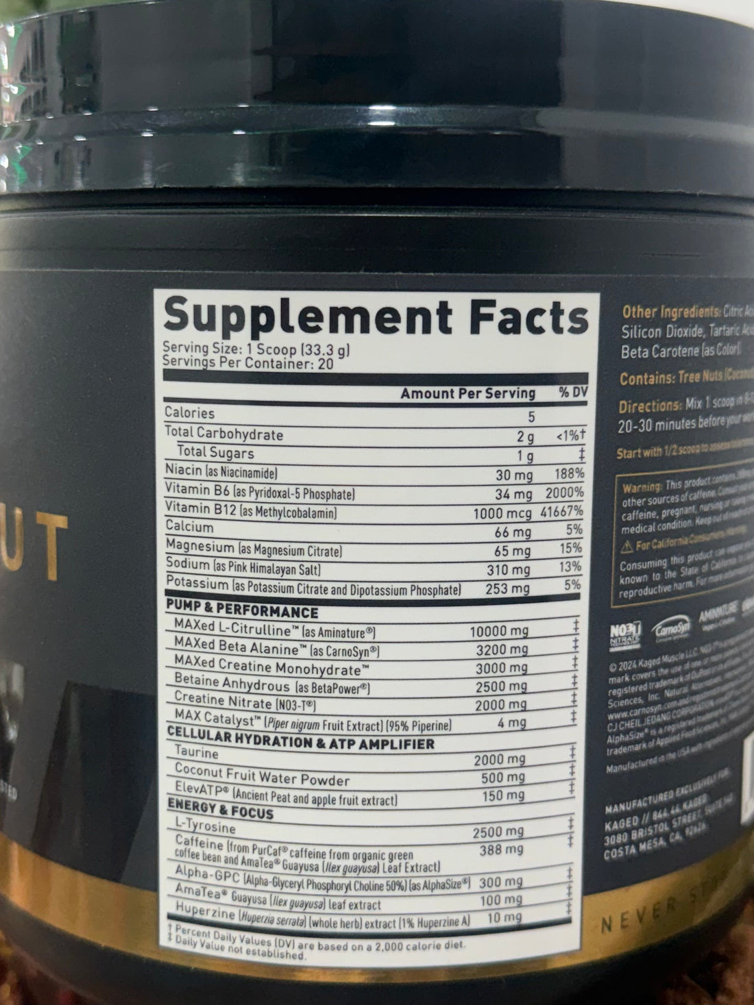 Kaged Preworkout Elite (Imported)