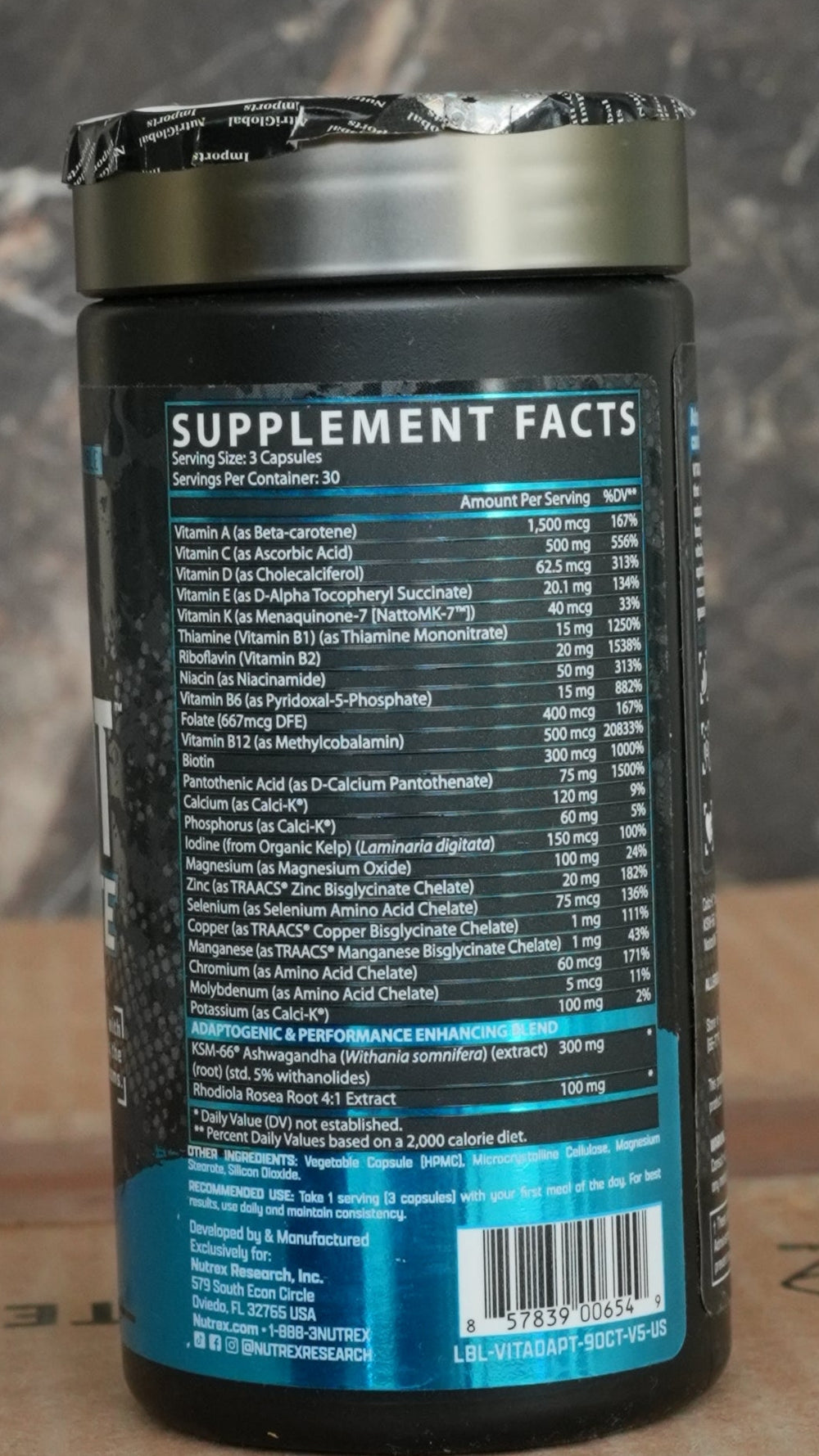 Nutrex Vitadapt Complete Multivitamin 90 Capsules (Imported)