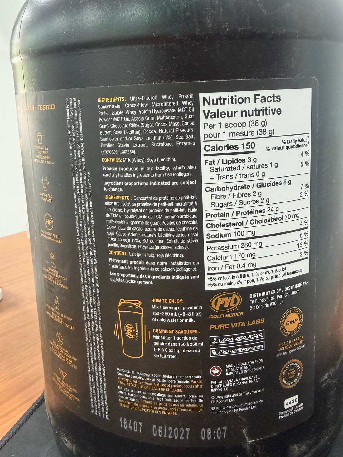 PVL Canada Whey Gold (6 lbs 2.7 kg)