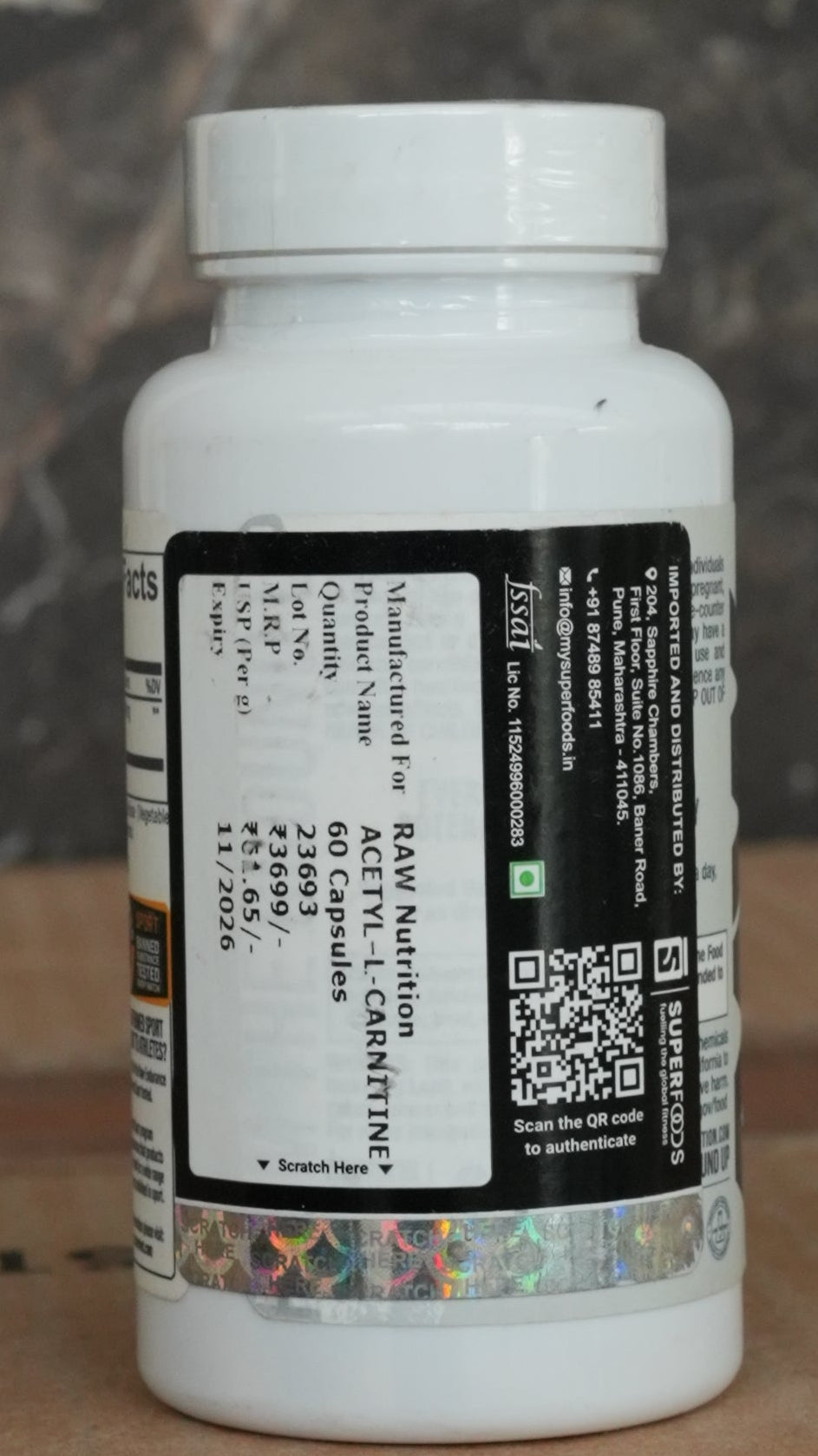 RAW Acetyl L-Carnitine Capsules